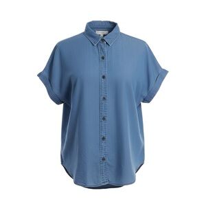 Tilley Women’s Chambray Short Dolman Sleeve Button Down Collared Shirt Size XXL